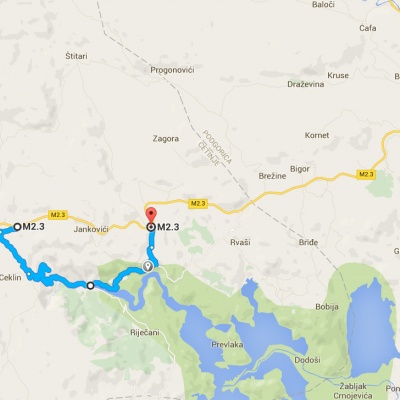 Rijeka Crnojevića - warto przejechać 15 kilometrów boczną drogą widokową, źródło: mapy Google